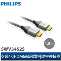 在飛比找蝦皮商城優惠-【Philips 飛利浦】1.8m 旗艦級HDMI 乙太網路