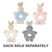 Soft Plush Fabrics Gentle Rattling Sound Bunnies By The Bay Ring Rattle Bunny