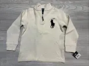 NWT Polo Ralph Lauren Ivory Cream Quarter-Zip Pullover Sweater Kids Size 6