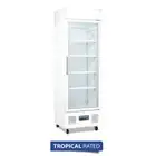 POLAR UPRIGHT DISPLAY GLASS DOOR FRIDGE 368Lt WHITE RESTAURANT CAFE DM076-A