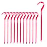 Tent Pegs - 12Pcs Aluminium Tent Stakes Pegs with Hook - 7’’ Hexagon Rod Stak...