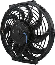 GPVPGHGRJ 12v Fan Universal Slim Pull Push Racing Radiator Cooling Fan 10 S-Blades Electric Engine Cooling Fan 80w 9" 10" 12" Inch Fan and kit(9 Inch)