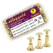 75 Sets Gold Chicago Screws 1/4 3/8 1/2 Leather Assorted Kit ，3 Sizes of Scre...