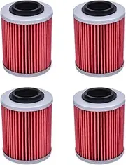 975cc Motorcycle Oil Filter For 75 Traxter T1B Series 2019 975 Traxter T 2020 975 Traxter T MAX DPS 2022(4pcs Red)