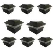 Solar Post Cap Light 8 Pcs 4x4 Solar Black Color Square Post Fence Cap Light
