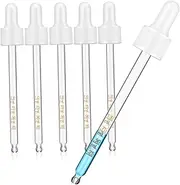 Homoyoyo 6Pcs Calibrated Glass Liquid Droppers Accurate Measurement Eye Droppers for Essential Oils Lab Use and Formulations Multipurpose Pipettes with Volume Indicators