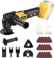 Cordless Oscillating Tool, Brushless Orbiting Tool Compatible with Dewalt 20V Battery, 23 PCS Multi-Tool Kit with Auxiliary Handle for Cutting, Scraping, Sanding, 6 Variable Speed (Tools Only)