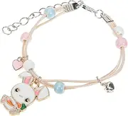 [COLLBATH] Bunny Bracelet Cartoon Bracelet Wrist Chain Jewelry Decoration Exquisite Design Bracelet Adorable Bracelet Ladies Bracelets Girl Rope Bracelet Cartoon Charm Bracelet Alloy