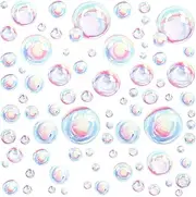 Bubble Wall Decals, Colorful Bubbles Stickers Bathroom Wall Decal Underwater World Background Ocean Decals for Kids Room Mermaid Theme Bathroom Bedroom