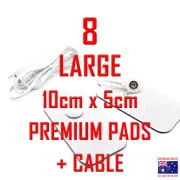 Omron HV-F127 / HV-F128 compatible TENS ELECTRODE CABLE + 8 LARGE PREMIUM PADS