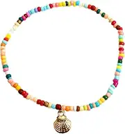 SAFIGLE Women Anklet Chain Colorful Beach Foot Ankle Beach Shell Anklets Pearl Anklets for Women Gold Anklet Bracelet Hawaiian Bracelet Beaded Friendship Bracelets Beads Seashell Bracelet