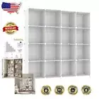 Modern Stackable Cube Storage Organizer - 16-Cube Shelving Solution for Home