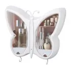 White Butterfly Wall Makeup Caddy Organiser Vanity Bathroom Storage Shelf Rack