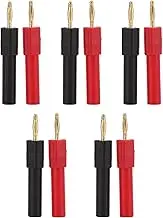 5set Banana Plug Adapter, 2mm Male to 4mm Female Red Black Banana Connector, PA Brass Banana Socket Coupler Connector Extension 30VAC/60VDC
