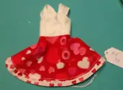Short Valentine Dress w White Bodice & XOXO Heart Skirt Barbie Doll HV38c