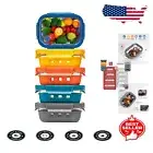 Eco-Friendly Glass Food Storage Set - 5 Stackable Containers with Lids, 22oz