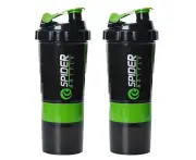 Protein Shaker Bottles for Protein Mixes With Shake Ball,Dish washer Safe Blender Shaker Bottles-green