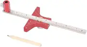 Woodworking Ruler, Marking Line Ruler, Clear Scale Aluminum Alloy Angle Marking T Ruler Scribing Tool for Measurement