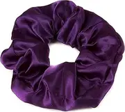 Mytoptrendz® Soft Luxurious Silky Satin Hair Scrunchies Large Thick Hair Tie Ponytail Holders -Oversize, (Purple)