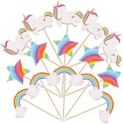 NOLITOY 24pcs Themed Cupcake Toppers Cake Picks for Birthday Celebrations Safe Materials for Fun Decorations to Enhance Party Ambiance