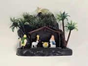 Vintage Bethlehem Nativity Manger Christmas Scene~Plastic Blowmold~Hong Kong 2