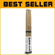 Classic 5A Hickory Drum Sticks with Oval Tip - Endorsed by Pro Drummers - 4 Pack