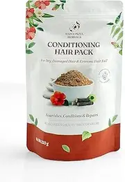 Homemade Organic Deep Conditioning Hair Mask - 90G, Herbal Solution for Dry & Frizzy Damaged Hair with Mixture of Vital herbs Hibiscus, MahaBringaraj, Curry leaves, Neem, Amla from Rapoonzel Herbals