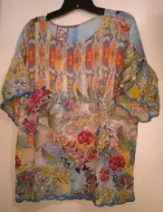 NWT Johnny Was Belize Eloise Top XS (oversized fits M or L) Pearce floral print