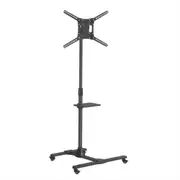 Barkan 13" - 83" Mobile TV Mount Cart with Metal Shelf Tilt & Vertical Adjustment - Black