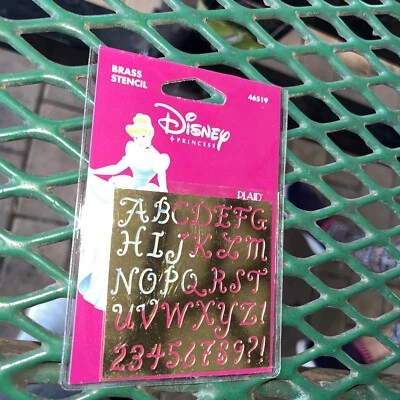 All Night Media Disney Princess Alphabet Brass Stencil 46519 NIP Craft Art