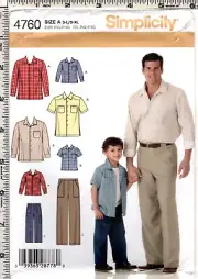 "Boys' and Men's Pants and Shirt" ©2004 Simplicity Sewing Pattern # 4760 UNCUT