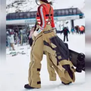 $498 Free People Movement Waterproof Zephyr Ski Snow Bibs in Antelope XS F741