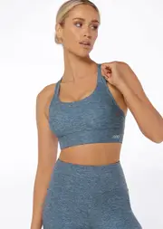 [Lorna Jane] Amy Maximum Support Sports Bra in Print, Size - Small S Washed Out Blue Marl Print
