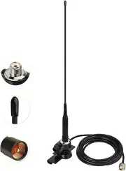 Lip Mount Bracket Vehicle Ham Mobile Radio Antenna VHF UHF Soft Whip Antenna 5m