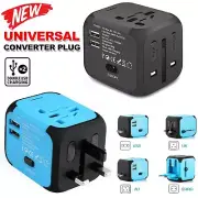 Universal International Travel 2 USB Power Plug Adapter Charger Multi Function