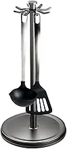 Kitchen Utensil Stand - 360 Degree Rotating Organizer, Space-Saving Flatware Holder | Rotatable Cooking Tool Rack with 8 Hooks, Perfect for Shovels, Spoons, Forks, Easy Access Storage for Home Chefs