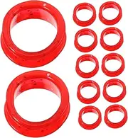 Mipcase 12pcs Silicone Scissors Finger Rings Grips Ergonomic Soft Protectors for Dog Grooming Shears Finger Protectors for Pet Hair Cutting Red