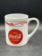 "Drink Coca-Cola in Bottles" Coffee Mug Red/White/Blue Ribbon & Caps Band Gibson