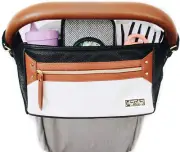Adjustable Stroller Caddy – Organizer Featuring Two Built-In Front Zippered Pock