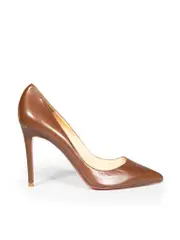 Brown Leather Pigalle Point Heels