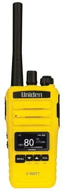 Uniden UH755-Y - 5 Watt UHF CB Splashproof Handheld Radio