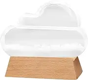 Storm Glass Weather Forecaster Cloud Shape Storm Glass Weather Predictor with Wood Base Decorative Weather Station Bottle Ornament Office Home Decor Gift Accessories