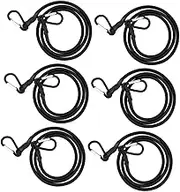 SHINEOFI 6Pcs Heavy Duty Bungee Cords with Carabiner Hook Elastic Straps for Luggage Camping and Cargo Transport Compact and Lightweight for Tying Tarps and Canopies
