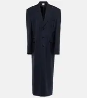 [Vetements] Vetements Oversized pinstriped wool coat AU 12 blue