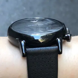 EMPORIO ARMANI AR1737 手錶 42mm 亞曼尼 三眼計時 黑面盤 黑色橡膠錶帶 男錶女錶