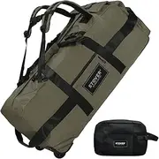 [STOVER] Rolling Duffel Bag with Wheels, Large Travel Duffle Bag, Collapsible with Backpack Shoulder Straps for Men Women, Green, 100L