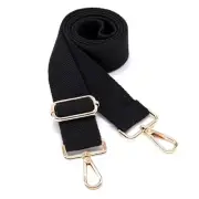 Solid Color Purse Straps Replacement Crossbody Bag Strap Pure black gold