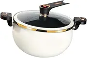 LCSVCCXA 8L Micro Pressure Cooker with Cover for Soup, Non Stick Cookware, White