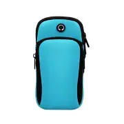6inch Phone Sport Armband Case Waterproof Running Gym Touch Screen Phone Bag BLUE COLOR