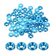 M2 Countersunk Washers,Anodized Aluminum Gaskets for Screw RC,60PCS(Light Blue)